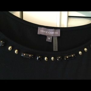 Vince Camuto black beaded sweater.
